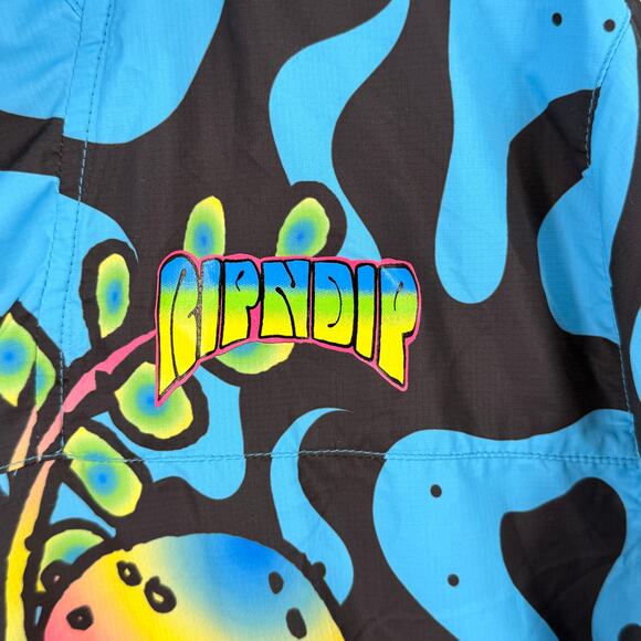 RIPNDIP Lord Nermal Cat Mushroom Psychedelic Windbreaker Hoodie Men's Sz Medium - Picture 3 of 10